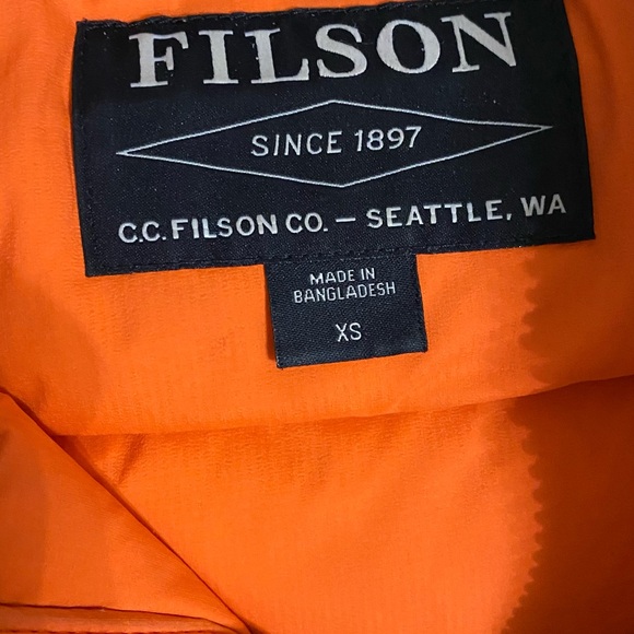 C. C. Filson Men's Goose Down Brown Vest - Picture 6 of 9